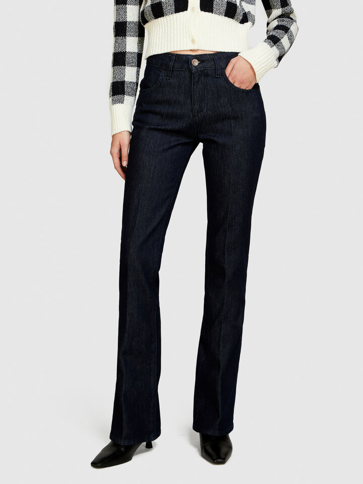 Flare fit Cannes jeans - women's bootcut & flared jeans - Dark Blue | Sisley image number 4